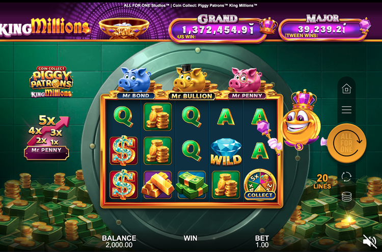 Coin Collect: Piggy Patrons King Millions Slot - 1 - BitStarz Casino