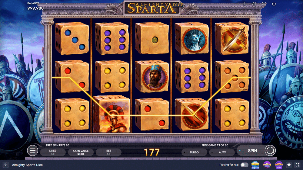 Almighty Sparta Dice Slot - 2 - BitStarz Casino