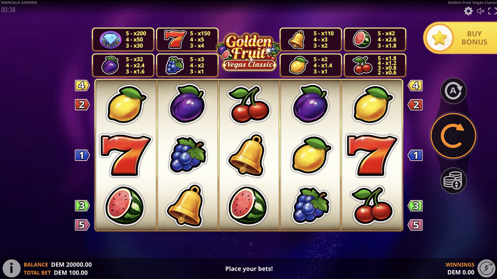 Golden Fruit Vegas Classic Slot - 1 - BitStarz Casino