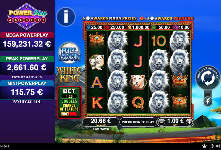 Full Moon: White King PowerPlay Jackpot Slot - 1 - BitStarz Casino