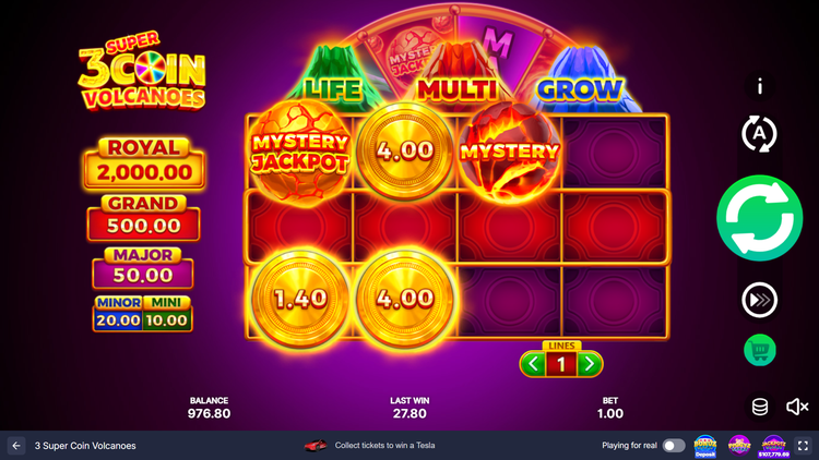 3 Super Coin Volcanoes Slot - 1 - BitStarz Casino