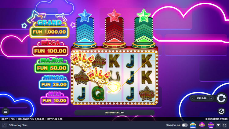 3 Shooting Stars Slot - 1 - BitStarz Casino