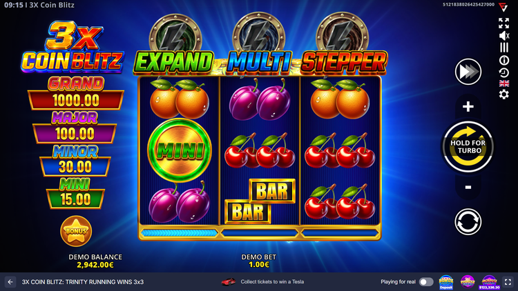 3X Coin Blitz: Trinity Running Wins 3x3 Slot - 1 - BitStarz Casino