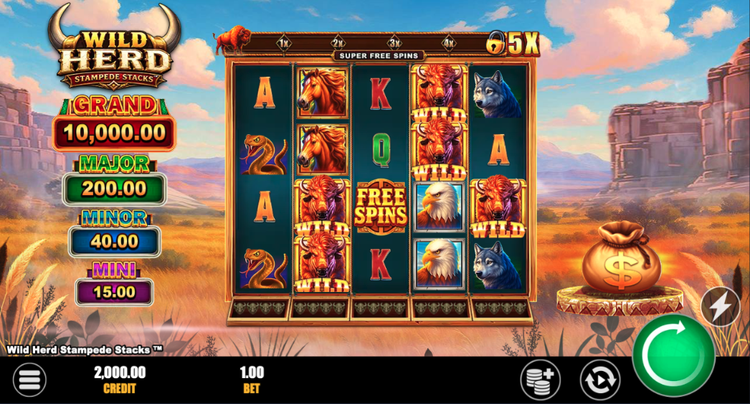 Wild Herd Stampede Stacks Slot - 1 - BitStarz Casino