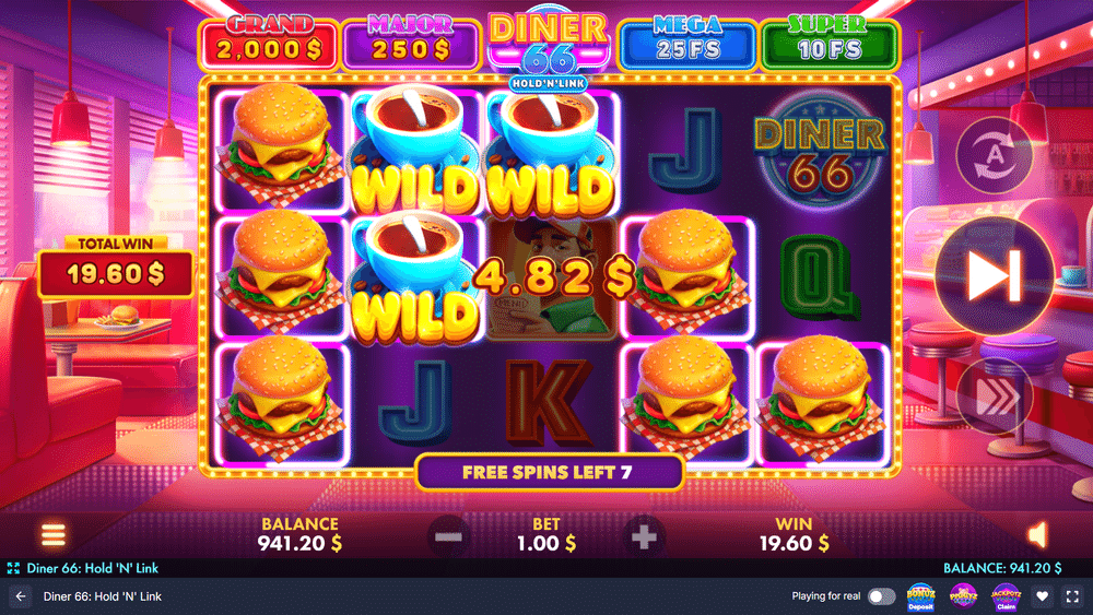 Diner 66: Hold 'N' Link Slot - 3 - BitStarz Casino
