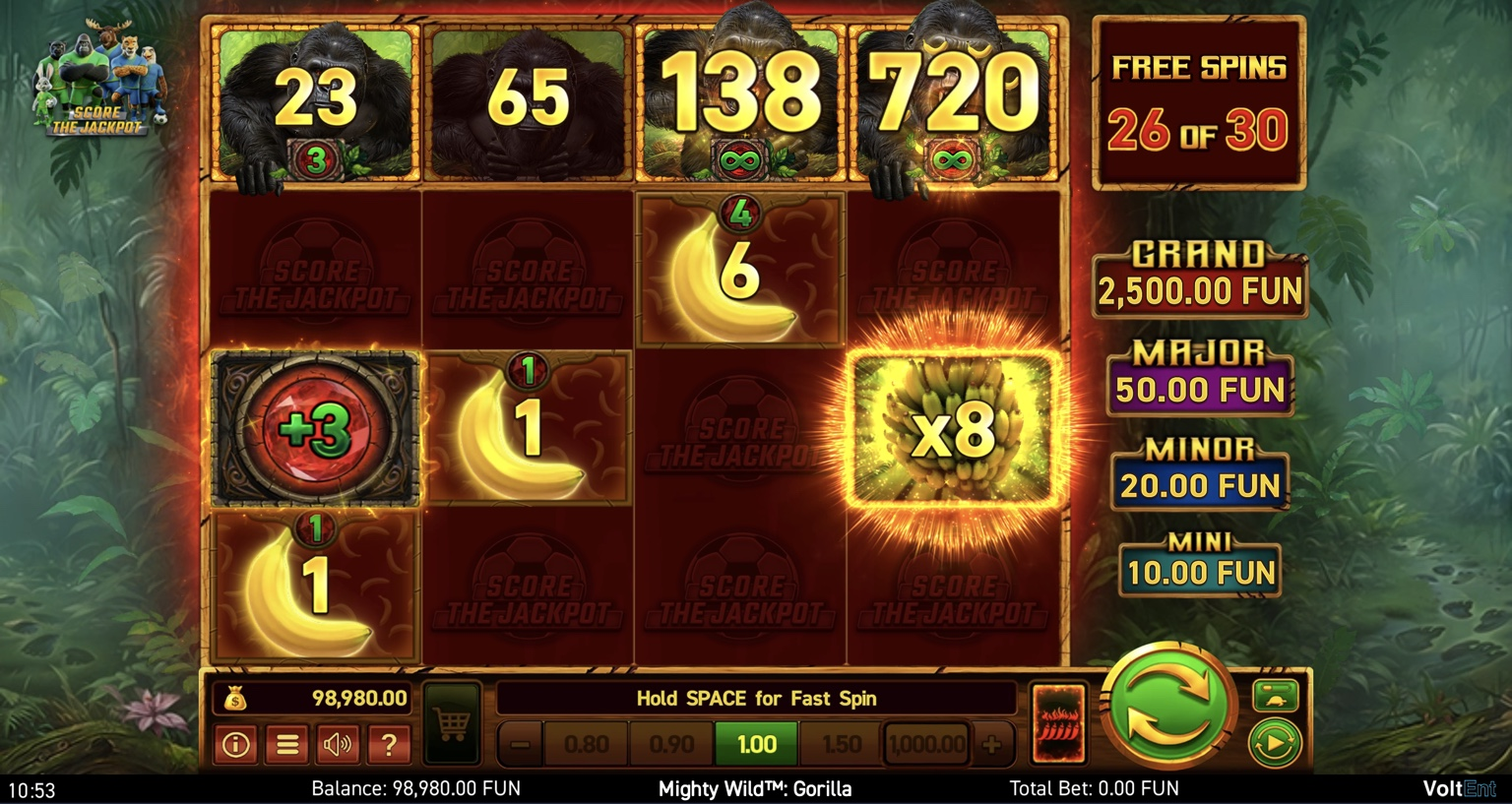 Mighty Wild: Gorilla Score the Jackpot Slot - 2 - BitStarz Casino