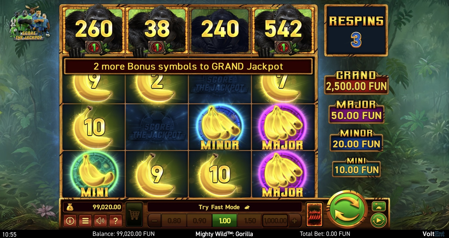 Mighty Wild: Gorilla Score the Jackpot Slot - 3 - BitStarz Casino