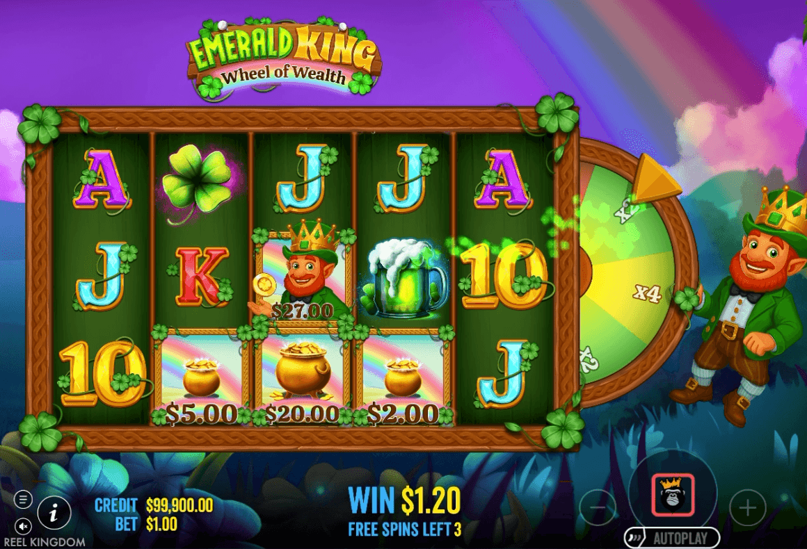 Emerald King Wheel of Wealth Slot - 2 - BitStarz Casino
