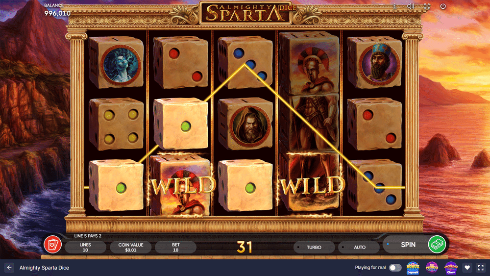 Almighty Sparta Dice Slot - 1 - BitStarz Casino