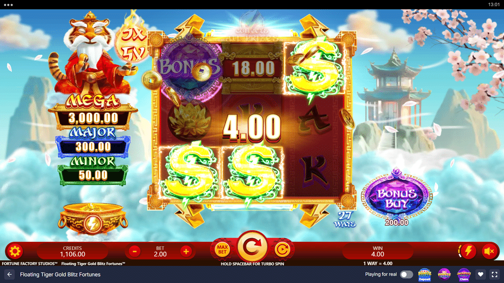 Floating Tiger Gold Blitz Fortunes Slot - 1 - BitStarz Casino