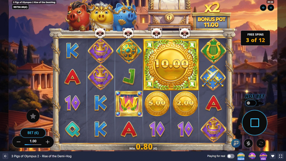 3 Pigs of Olympus 2 Rise of the Demi-Hog Slot - 2 - BitStarz Casino