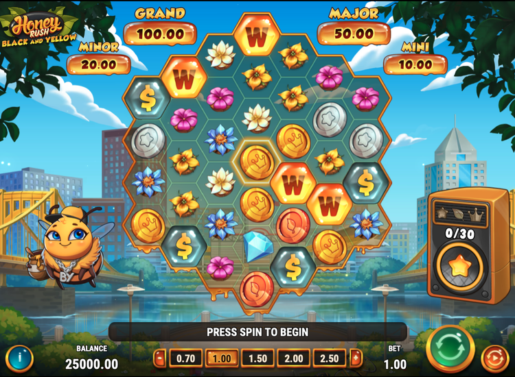 Honey Rush Black and Yellow Slot - 1 - BitStarz Casino
