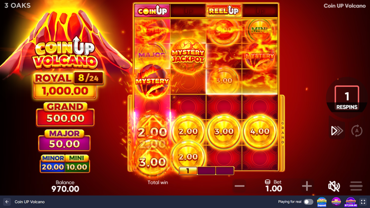 Coin UP Volcano Slot - 3 - BitStarz Casino