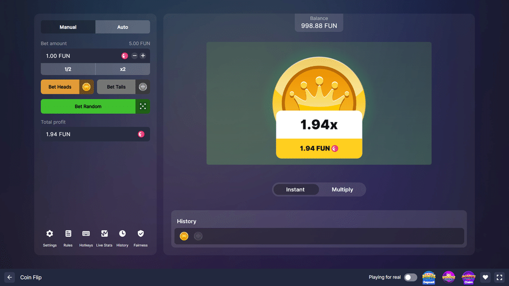 Coin Flip - 2 - BitStarz Casino