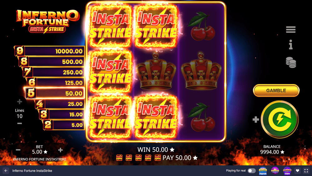 Inferno Fortune InstaStrike Slot - 3 - BitStarz Casino