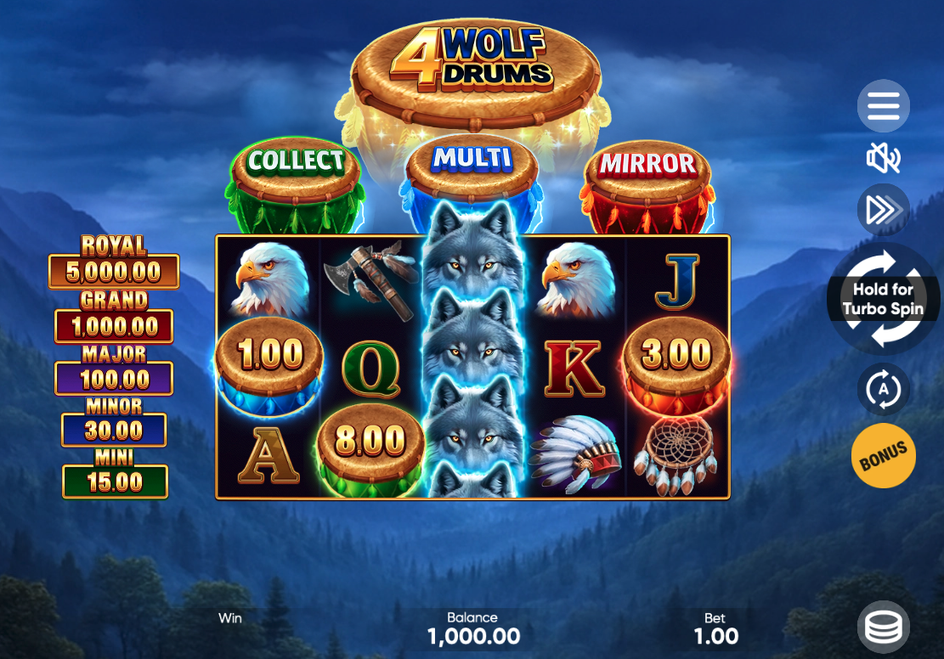 4 Wolf Drums Slot - 1 - BitStarz Casino