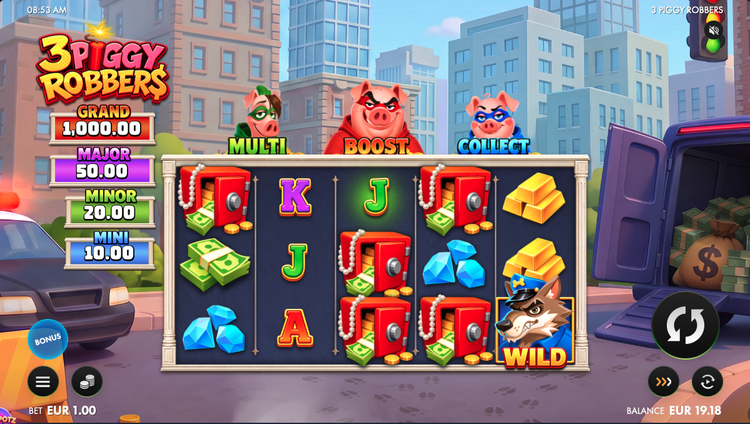 3 Piggy Robbers Slot - 1 - BitStarz Casino