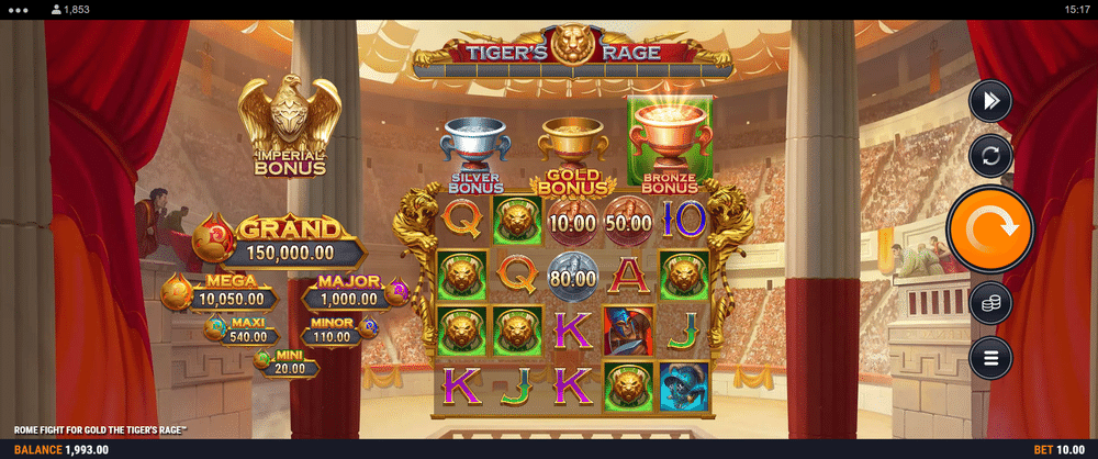 Rome Fight for Gold the Tiger's Rage Slot - 1 - BitStarz Casino