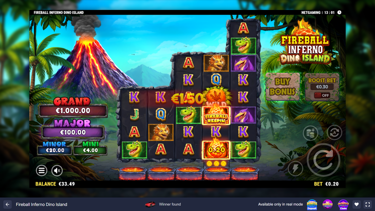 Fireball Inferno Dino Island Slot - 1 - BitStarz Casino
