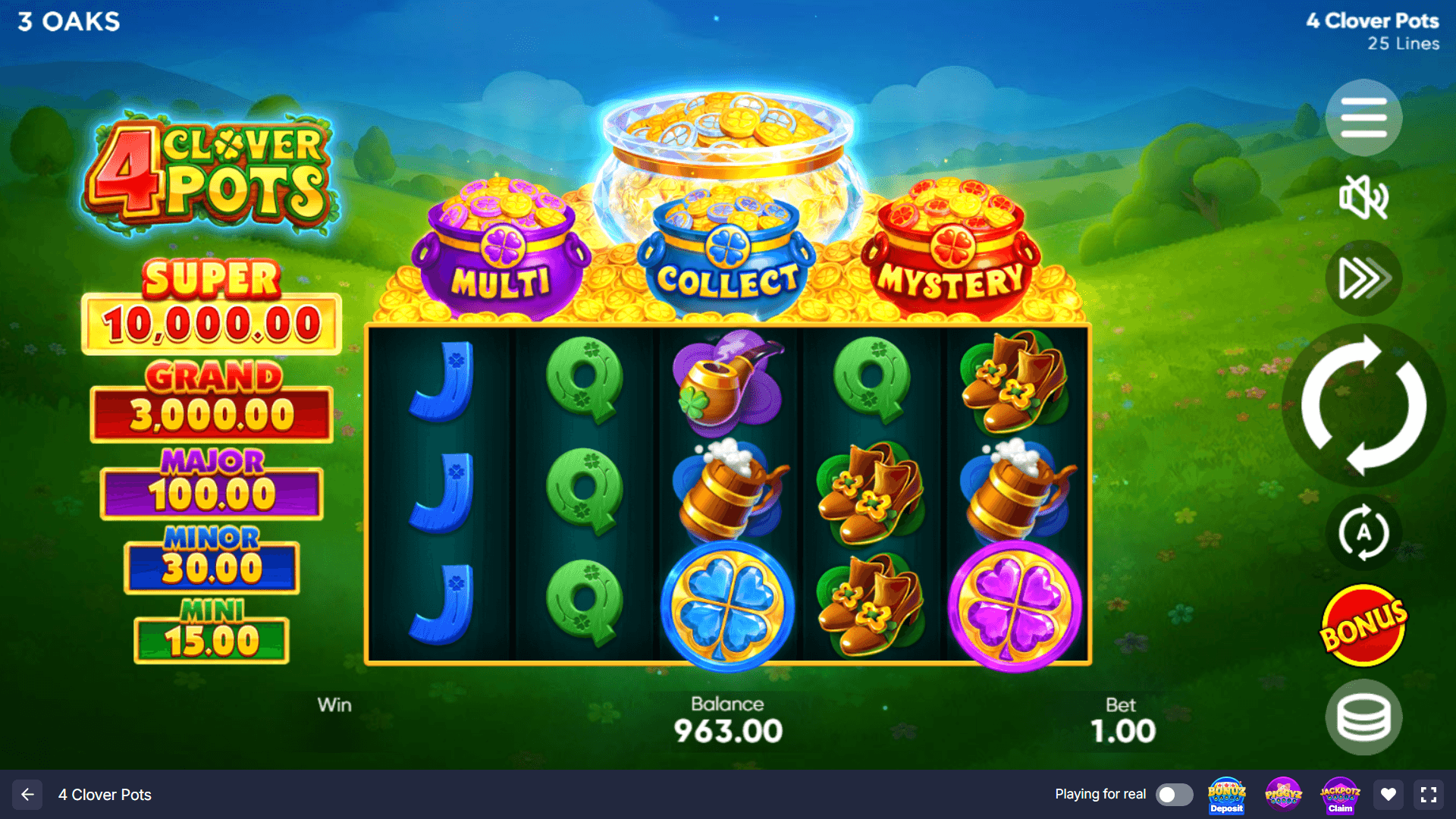 4 Clover Pots Slot - 1 - BitStarz Casino