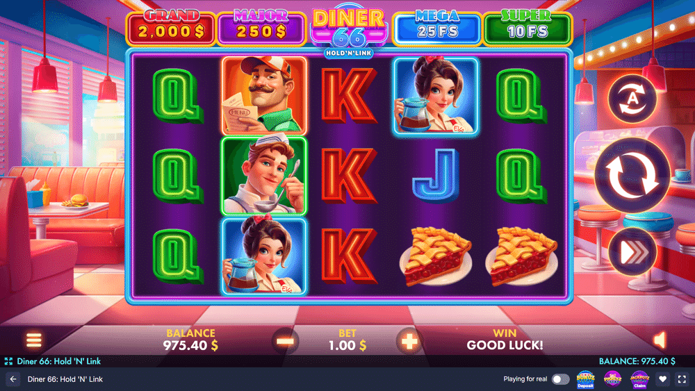 Diner 66: Hold 'N' Link Slot - 1 - BitStarz Casino
