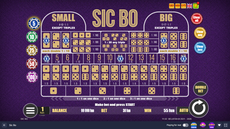 Sic Bo - 1 - BitStarz Casino