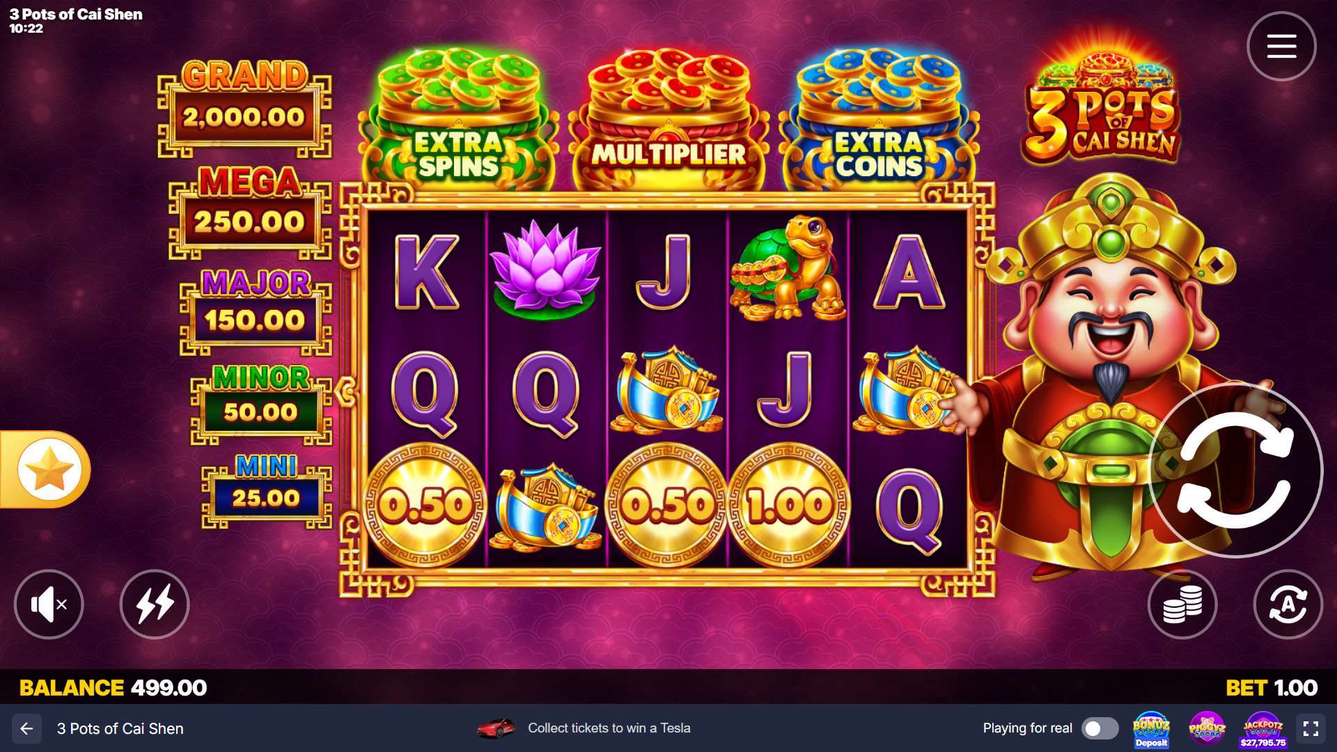 3 Pots of Cai Shen Slot - 1 - BitStarz Casino