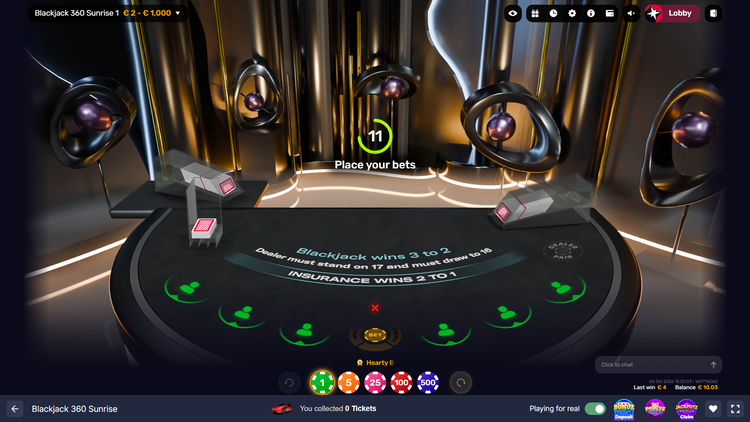 Blackjack 360 Sunrise - 1 - BitStarz Casino