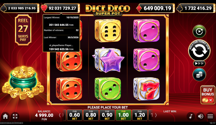 Dice Deco Super Pot Slot - 1 - BitStarz Casino