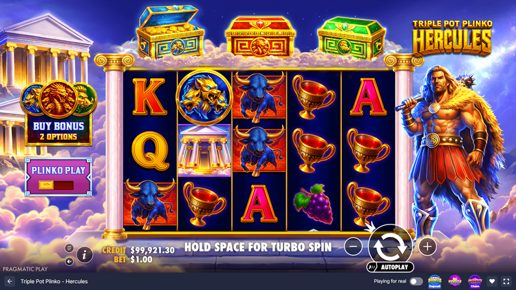 Triple Pot Plinko - Hercules Slot - 1 - BitStarz Casino
