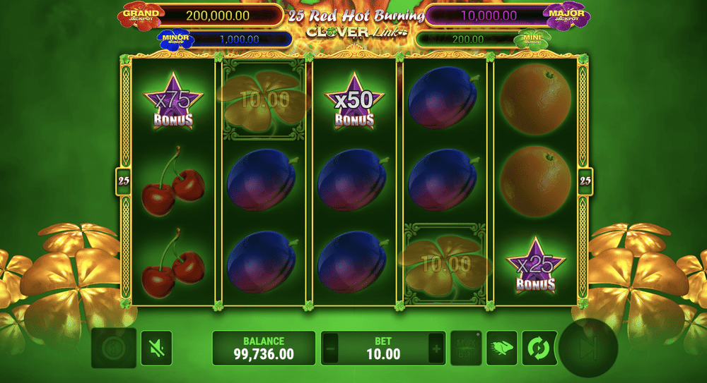 25 Red Hot Burning Clover Link Slot - 3 - BitStarz Casino