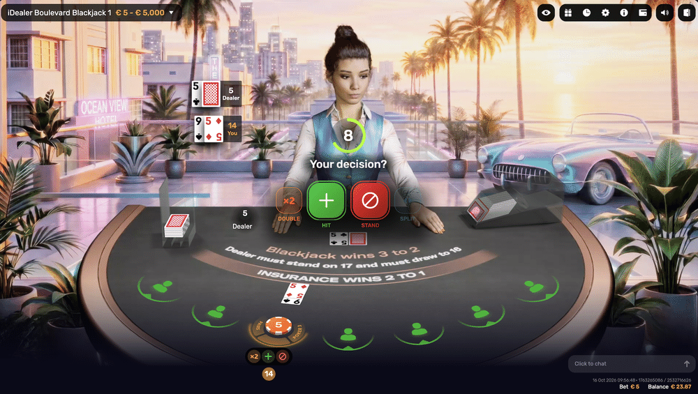 iDealer Boulevard Blackjack - 2 - BitStarz Casino
