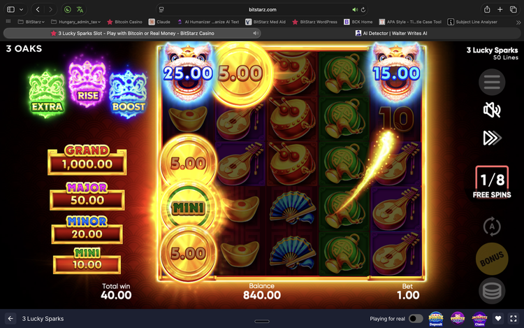 3 Lucky Sparks Slot - 2 - BitStarz Casino