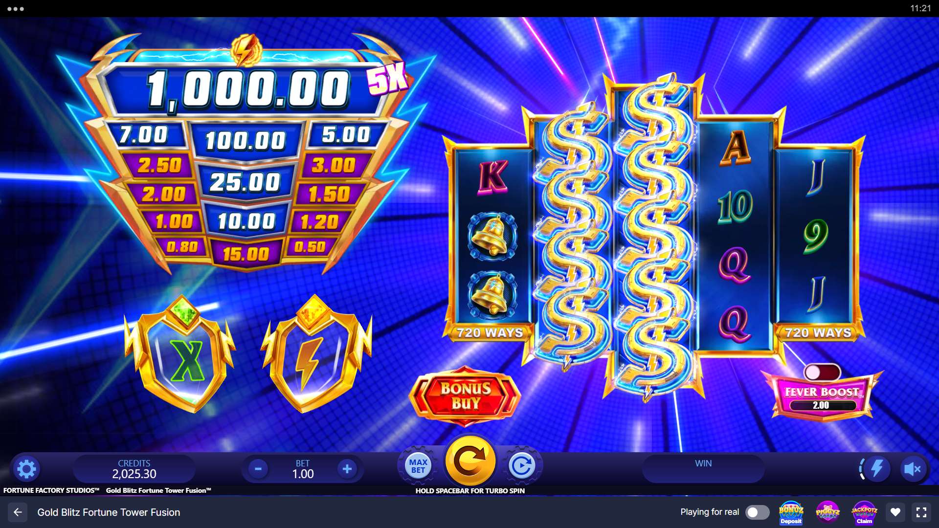 Gold Blitz Fortune Tower Fusion Slot - 1 - BitStarz Casino