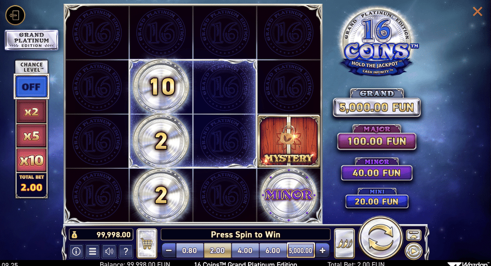 16 Coins Grand Platinum Edition Slot - 1 - BitStarz Casino