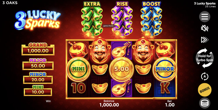 3 Lucky Sparks Slot - 1 - BitStarz Casino