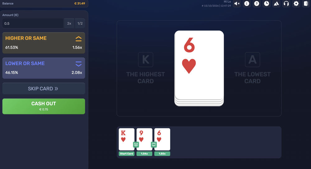 Hi Lo - 2 - BitStarz Casino