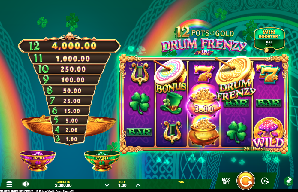 12 Pots of Gold: Drum Frenzy Slot - 1 - BitStarz Casino