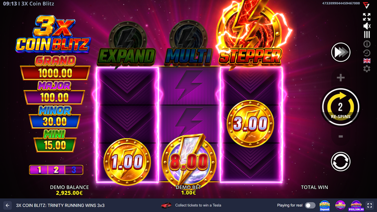 3X Coin Blitz: Trinity Running Wins 3x3 Slot - 3 - BitStarz Casino