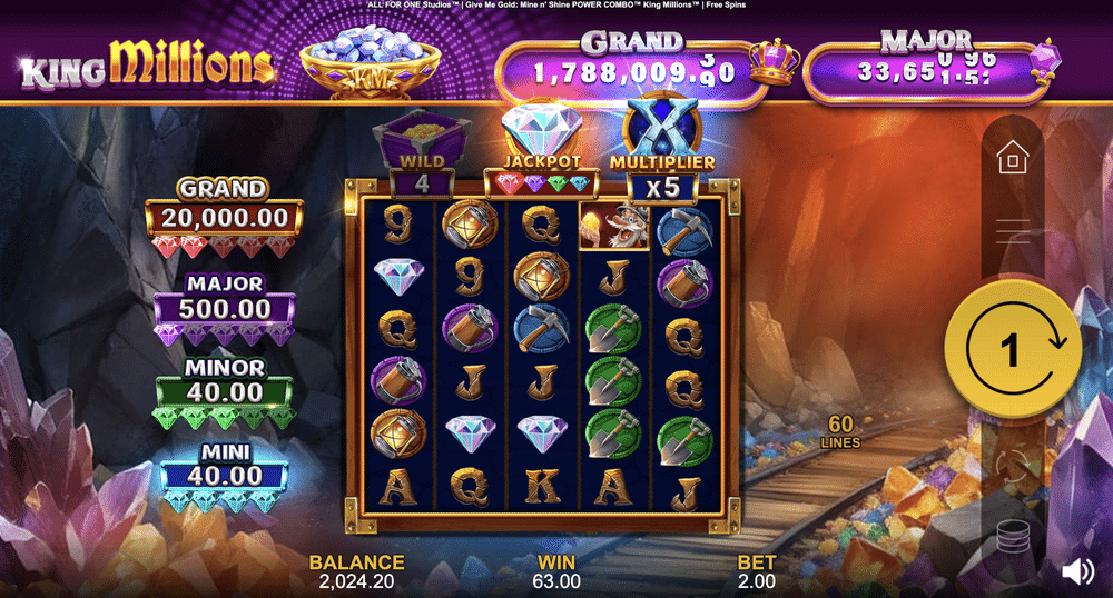 Give Me Gold: Mine n' Shine POWER COMBO King Millions - 2 - BitStarz Casino