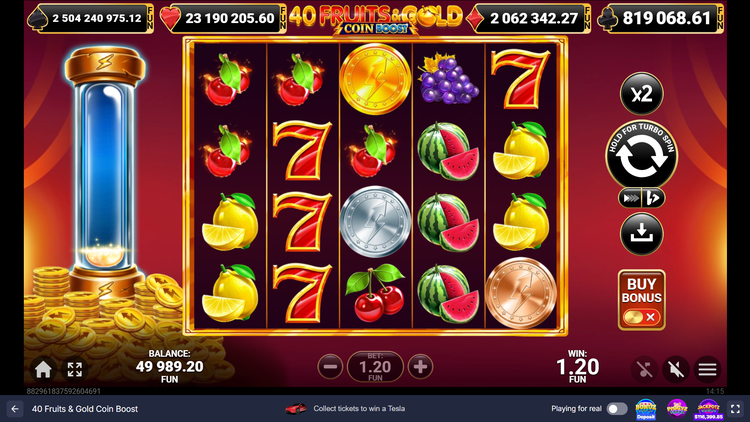 40 Fruits & Gold Coin Boost Slot - 1 - BitStarz Casino