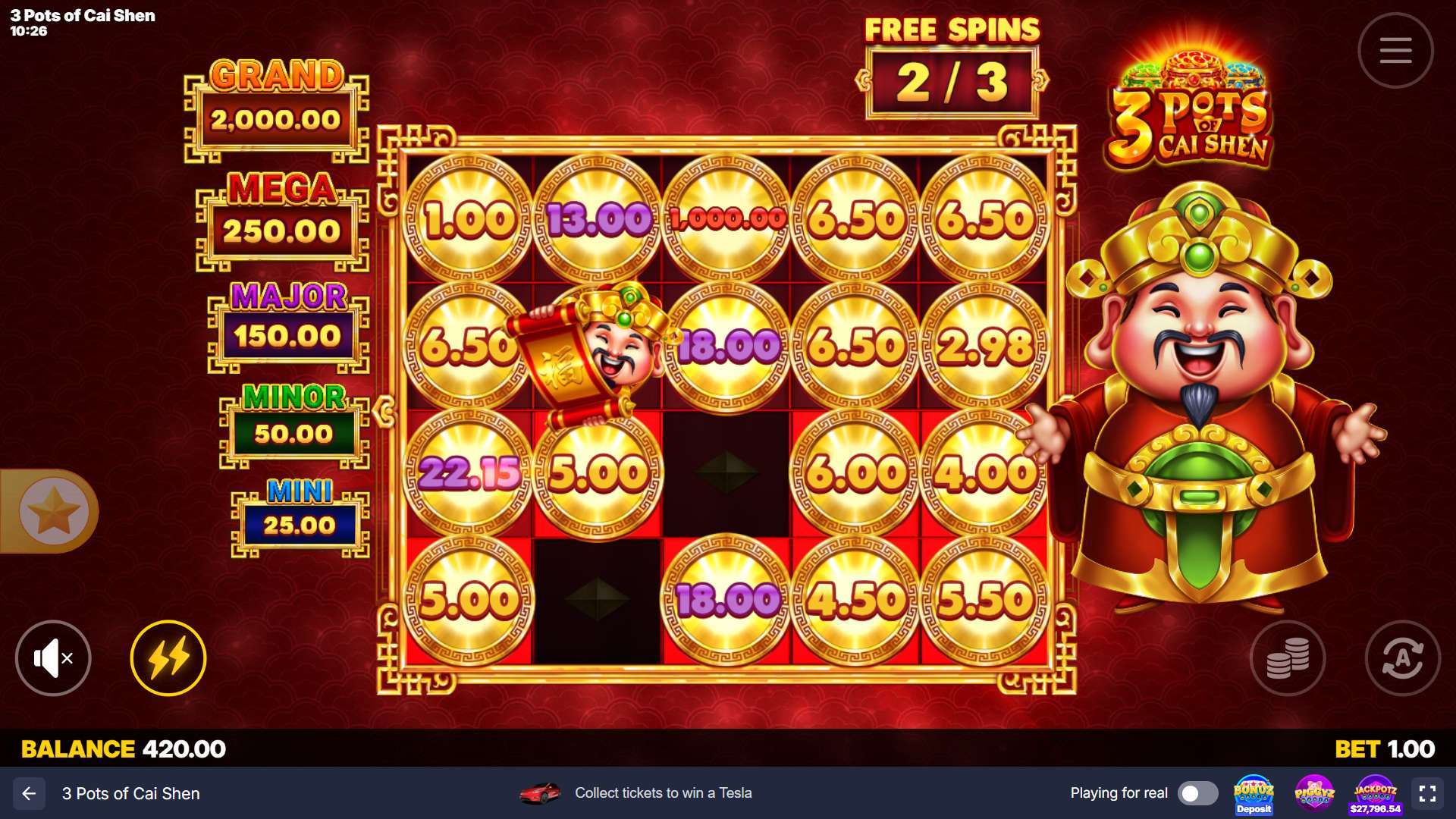 3 Pots of Cai Shen Slot - 3 - BitStarz Casino