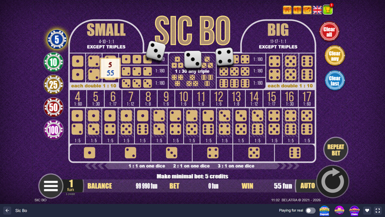 Sic Bo - 2 - BitStarz Casino