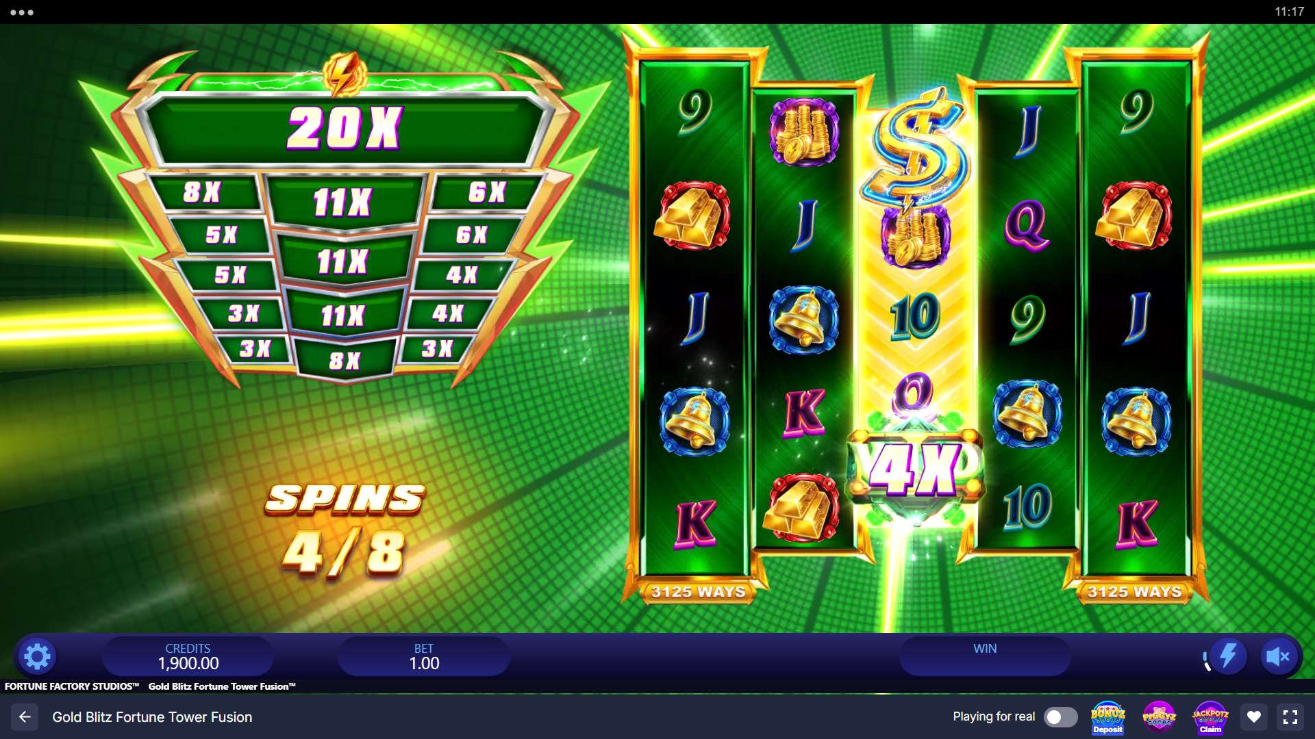 Gold Blitz Fortune Tower Fusion Slot - 3 - BitStarz Casino
