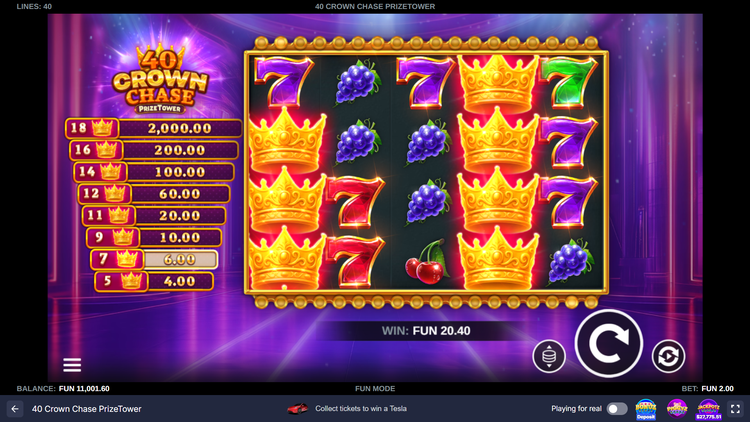 40 Crown Chase PrizeTower Slot - 2 - BitStarz Casino