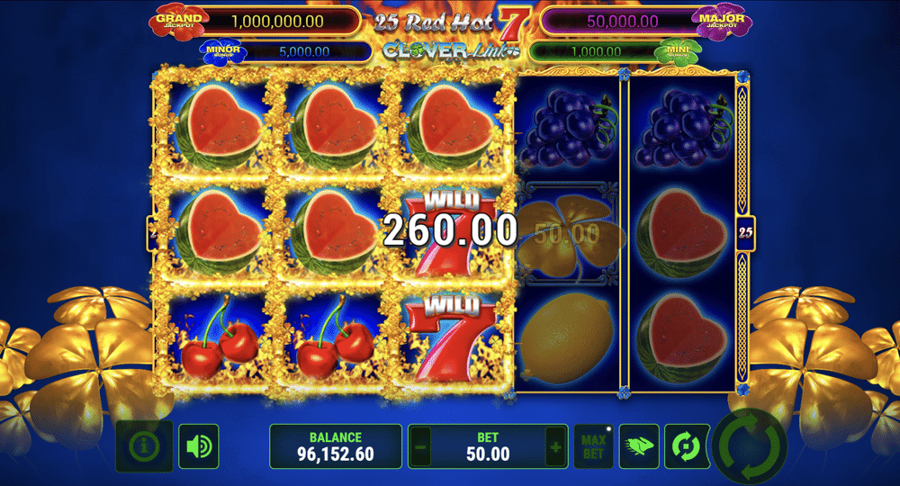 25 Red Hot 7 Clover Link Slot - 2 - BitStarz Casino