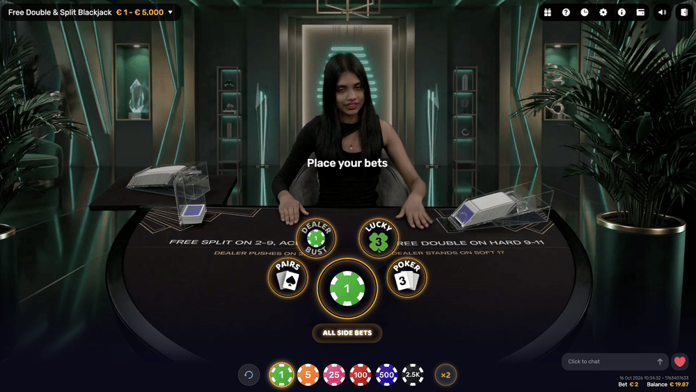 Free Double & Split Blackjack - 2 - BitStarz Casino
