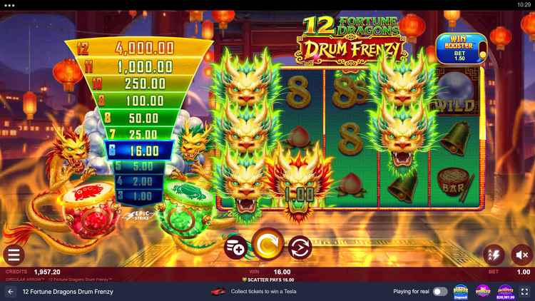 12 Fortune Dragons Drum Frenzy Slot - 1 - BitStarz Casino