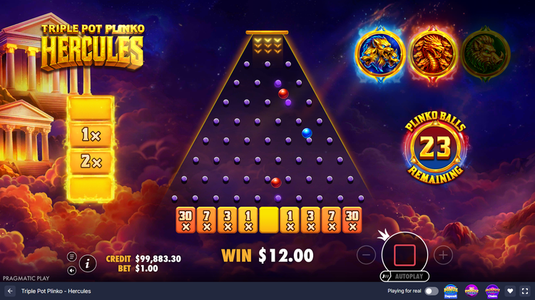 Triple Pot Plinko - Hercules Slot - 3 - BitStarz Casino