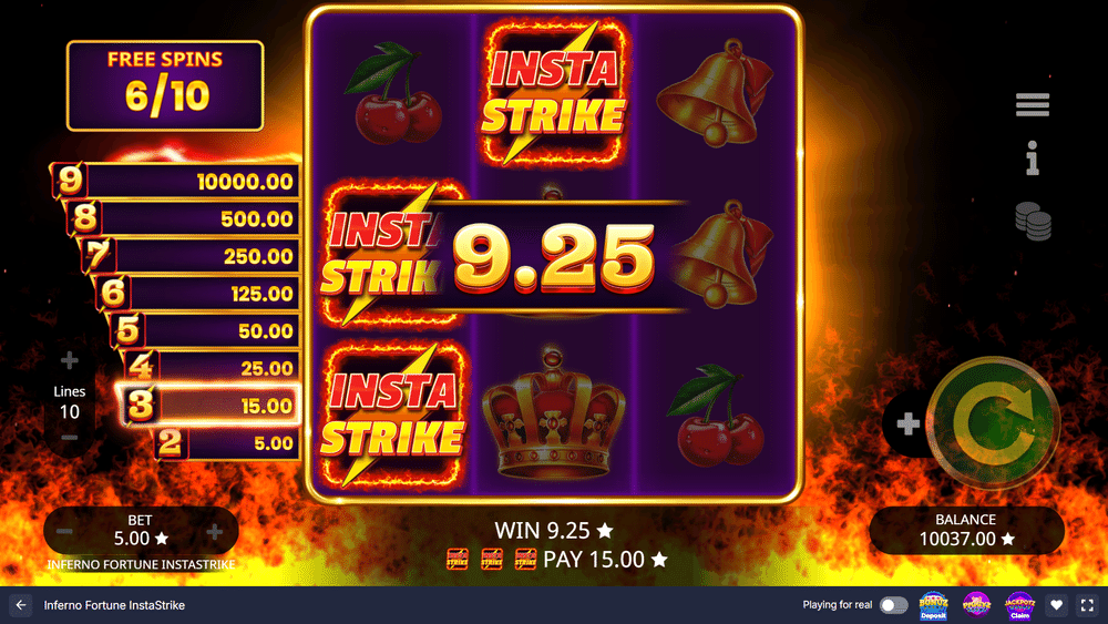 Inferno Fortune InstaStrike Slot - 2 - BitStarz Casino